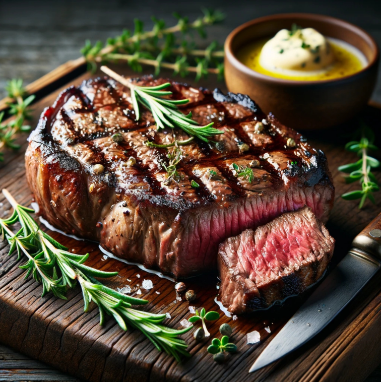 steak in dish